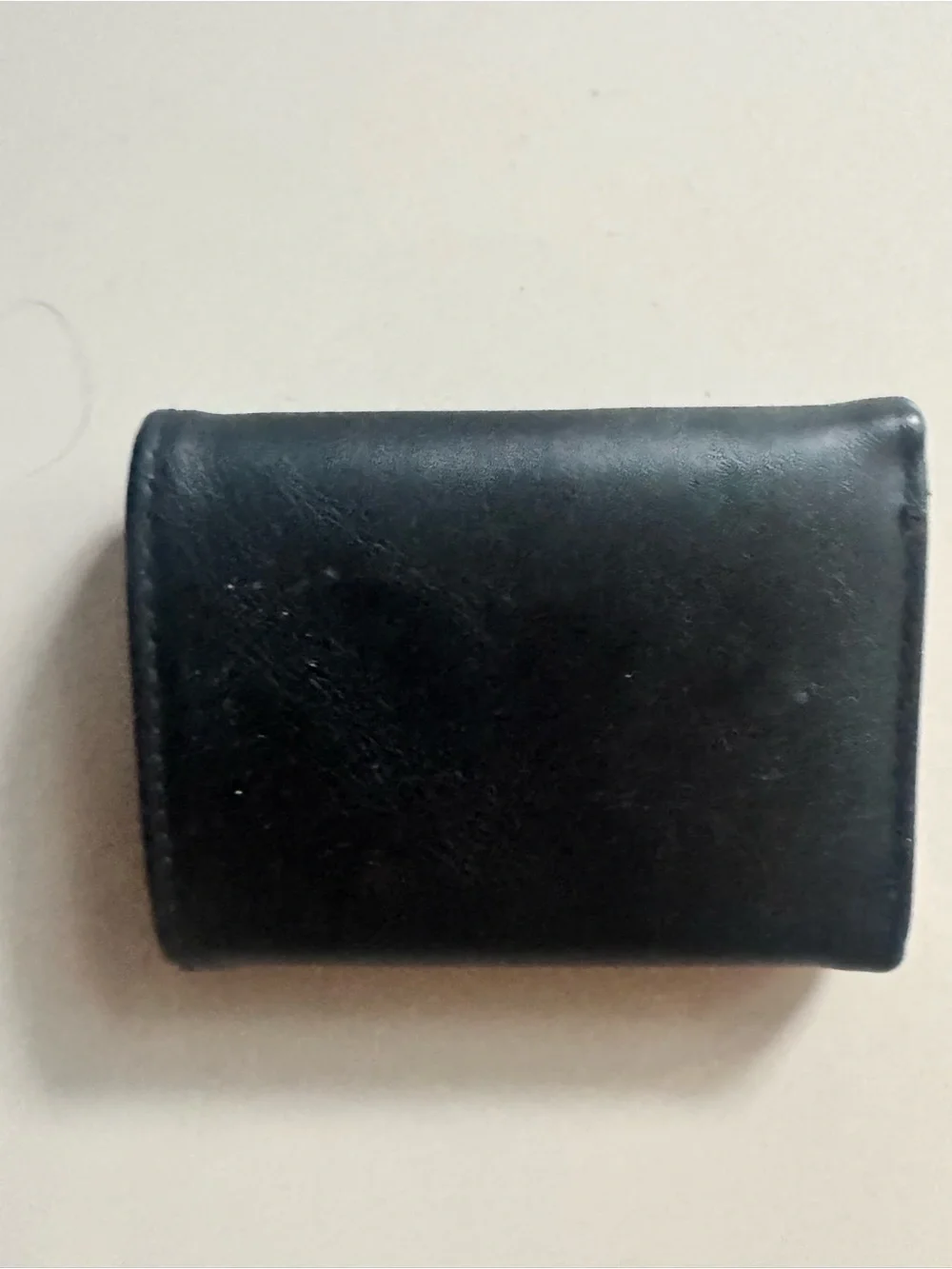 Genuine Leather Black Men's Wallet with Deer Emblem